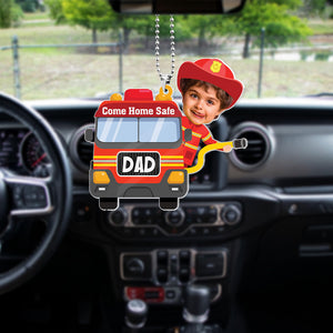 Custom Photo Gifts For Dad Car Ornament Come Home Safe - Ornaments - GoDuckee