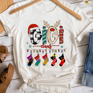 Gigi Claus - Family Socks, Personalized 01NATN241023 Shirt, Xmas Shirt, Christmas Gift For Grandma/Mom - Shirts - GoDuckee