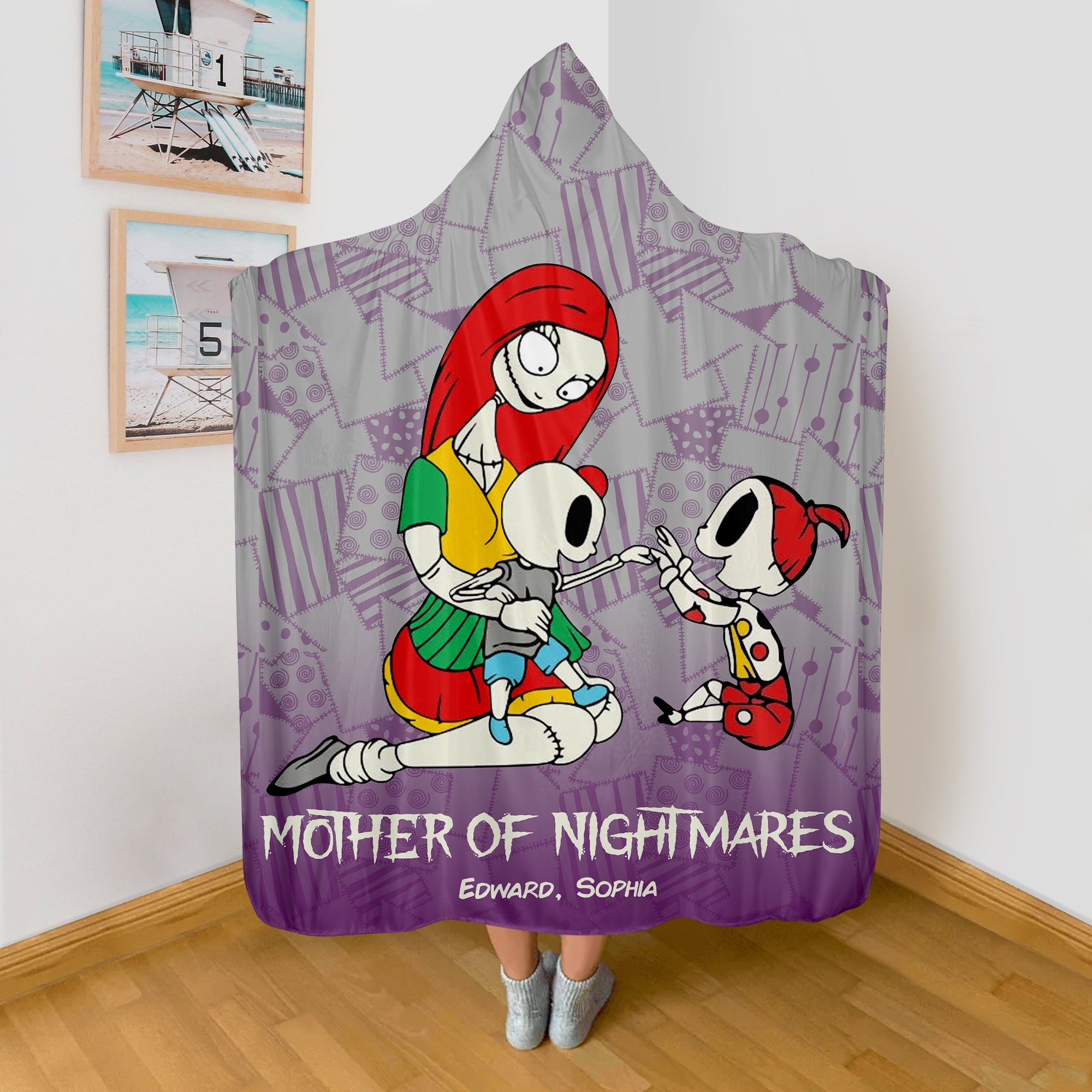 Personalized Gifts For Mom Wearable Blanket Hoodie Midnight Family 04QHDT050324 - Blankets - GoDuckee