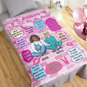 Personalized Gifts For Besties Blanket Reasons Why You Are My Bestie 04KALU031224HH - Blanket - GoDuckee