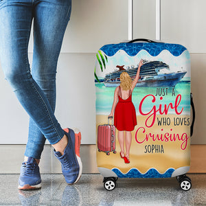 Cruising Girl Just A Girl Who Loves Cruising, Personalized Luggage Cover, Happy Travelling Girl, Gift For Girls - Tote Bag - GoDuckee