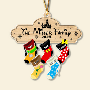 Christmas Family Socks Ornament - Personalized Cartoon Ornament - Ornament - GoDuckee