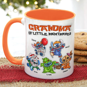 Personalized Gifts For Grandma Accent Mug, Horror Cartoon Character 04NAPU020824 - Coffee Mug - GoDuckee