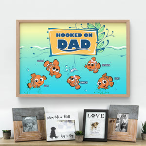 Personalized Gifts For Dad Canvas Print Hooked On Dad 04HTPU180124 Father's Day Gifts - Canvas Print - GoDuckee