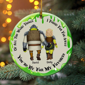 Couple You're My Favorite 06qhqn281023hh Personalized Ceramic Ornament - Ornament - GoDuckee