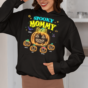 Personalized Gifts For Mom Shirt, Halloween Neon Pumpkin 01NAPU260824 - Shirts - GoDuckee