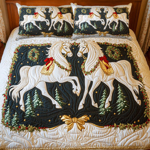 Personalized Christmas Gifts For Couple, Horse Couple Bedding Set Special Line 01tgtn130825 - Bedding Set - GoDuckee