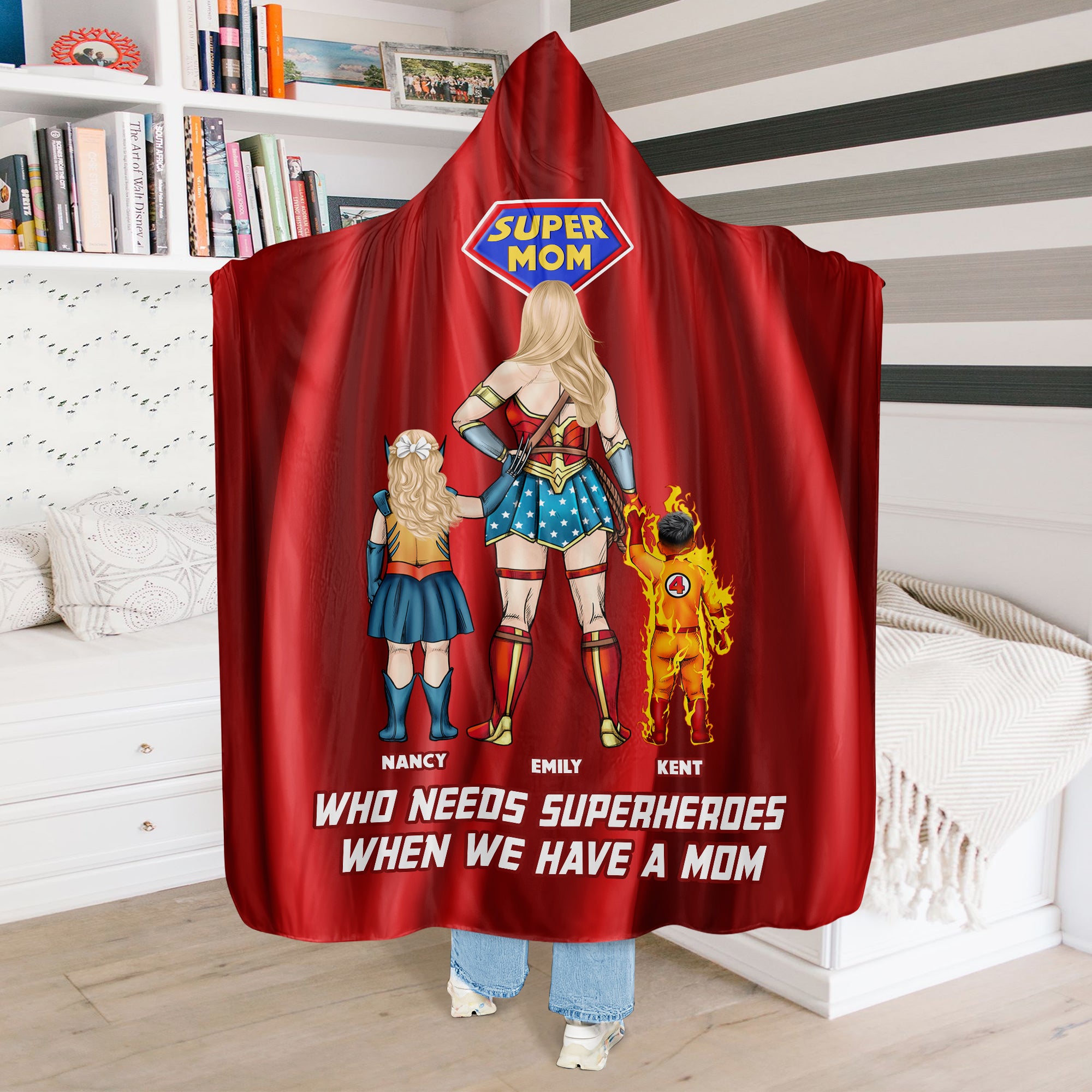 Personalized Gifts For Mom Wearable Blanket Hoodie Who Needs Superheroes When We Have A Mom 05ohpu150324pa - Blankets - GoDuckee