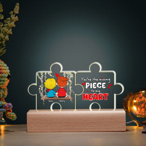 Personalized Gifts For Couple 3D LED Light You're The Missing Piece To My Heart 05KALU191224HG - Led Night Light - GoDuckee