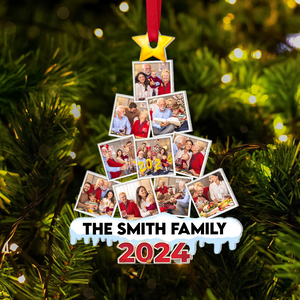 Personalized Gifts For Family, Acrylic Family Photo Christmas Ornament 06HUPU250924 - Ornament - GoDuckee