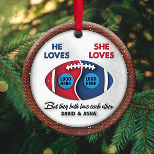 Personalized Gifts For Couple American Football Christmas Ornament 02hupu250924 - Ornament - GoDuckee