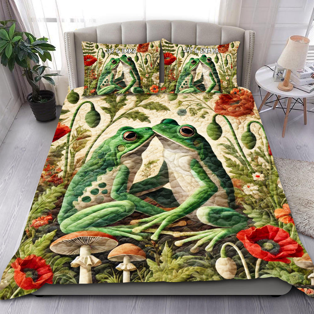 Frog Couple Lover Quilt Bedding Set Special Line 03XQMH080125 - Blanket - GoDuckee