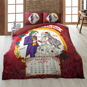 Spooky Married Couple Quilt Bed Set Special Line - Personalized Gift For Couple 04NAPU110725 - Blanket - GoDuckee