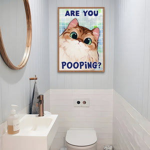 Personalized Gifts For Cat Lovers Canvas Print 03hupu050824 Funny Cats Bathroom Art - Poster & Canvas - GoDuckee