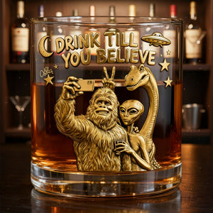 Fun Forest Giant & Friends Selfie Glass - Personalized Gifts For Drinking Lovers & Cryptid Creatures Enthusiasts 02QHLU011225 - Glass - GoDuckee