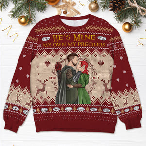 Personalized Gifts For Couple Ugly Sweater, He's Mine, The Rings 04TGQN141024TM - Ugly Christmas Sweater - GoDuckee