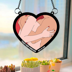 Personalized Gifts For Couple Suncatcher Window Hanging Ornament 033OHMH050624 - Ornaments - GoDuckee