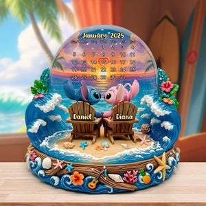 Cartoon Beach Couple Acrylic Plaque Personalized Gifts 02tolu260625 - Shaped Plaques - GoDuckee