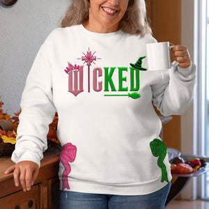 Glitter Embroidered Sweatshirt with Side Bow - Gift for Wick 236acxx260824 - Shirts - GoDuckee