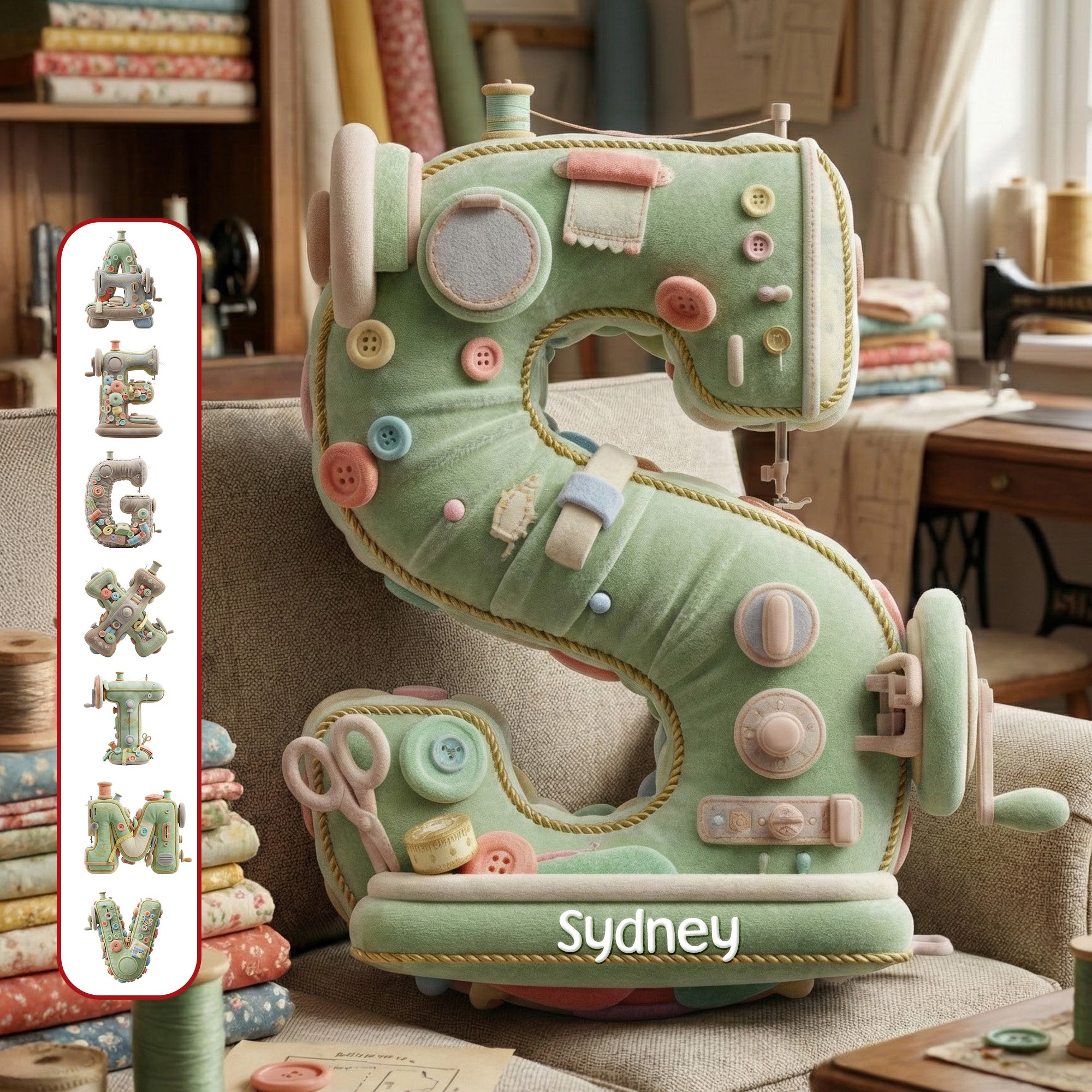 Sewing Alphabet Custom Shape Pillow - Personalized Gifts For Sewers 05ohmg041225-Homacus