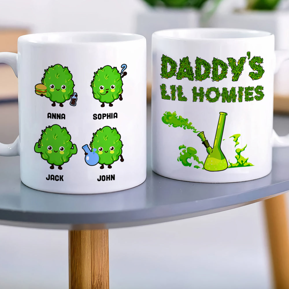 Funny Bud Mug - Daddy's Lil Homies - Personalized Coffee Mug - Gift For Dad - Coffee Mug - GoDuckee