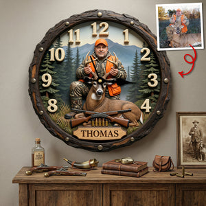 Best Hunting Acrylic Wall Clock Personalized Gifts For Hunters 01HUTN250326 - Hanging Wall Clock - GoDuckee