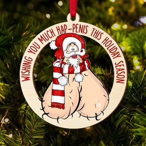 Funny Christmas Gifts For Couple Wood Ornament 01ohpu091024 - Ornament - GoDuckee