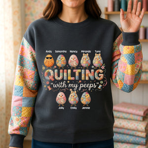 Quilting With My Peeps - Personalized Easter Gifts For Grandma Shirt 01pamg200326 - AOP Products - GoDuckee