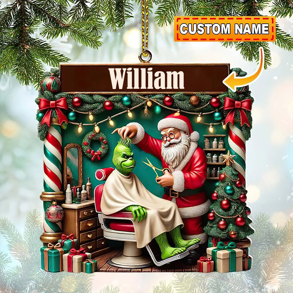 Custom Name Gifts For Barber Lover Ornament Christmas 01XQDT131124 - Ornament - GoDuckee