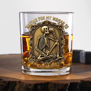Funny Skeleton Drinking Whiskey Glass, Personalized Gifts For Husband & Boyfriend 02qhtn070825 - Whiskey Glass - GoDuckee