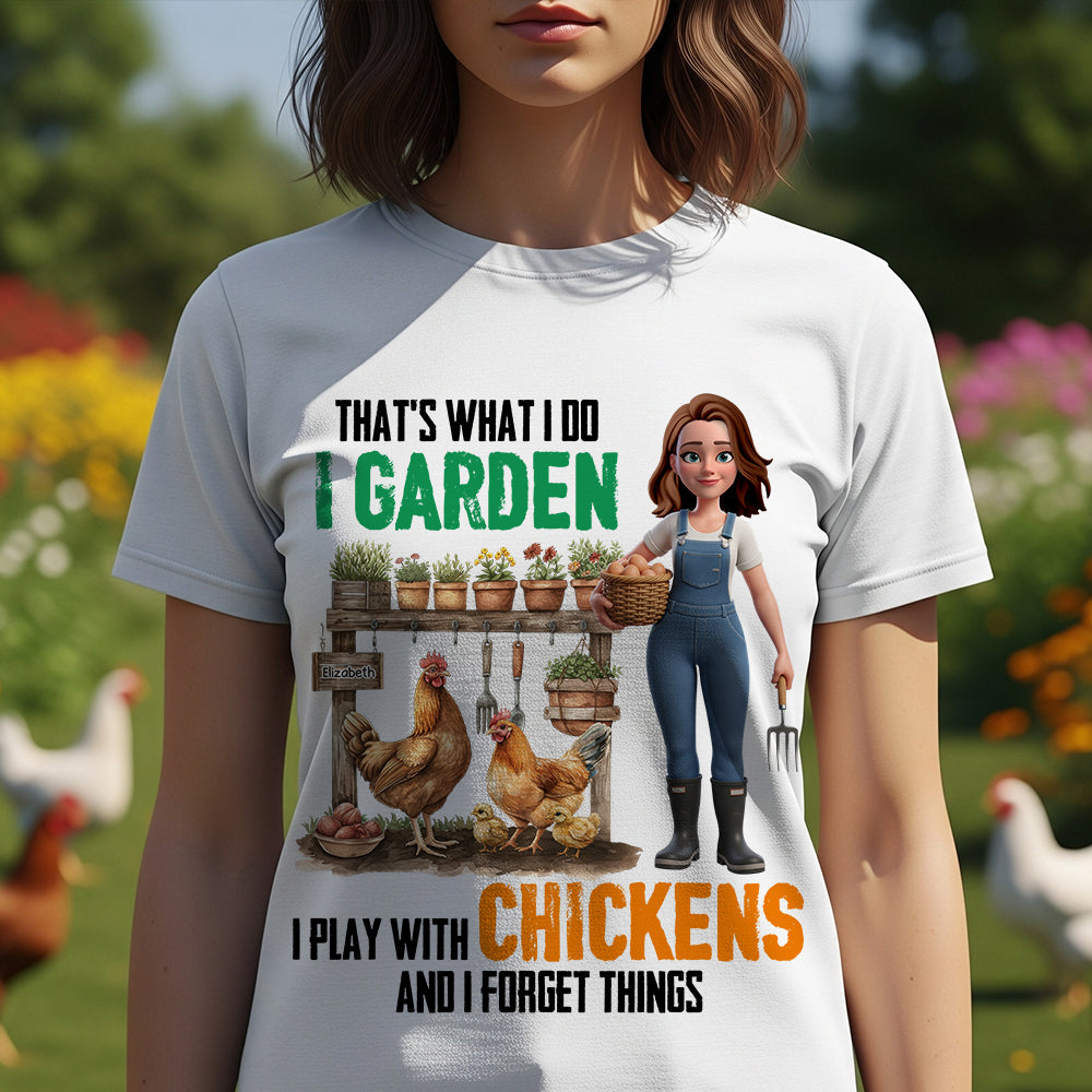 Garden Chicken Girl Shirt Personalized Gifts For Chicken Lovers 02NADT050725 - Shirts - GoDuckee