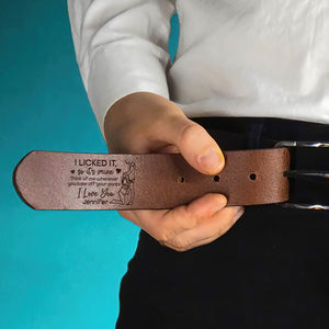 Personalized Gifts For Couple Secret Message Men's Belt 01toqn060624 - Belts - GoDuckee
