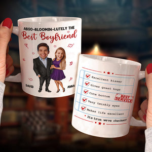 Abso-Bloomin-LutelyThe Best Boyfriend, Personalized Boyfriend Award Coffee Mug, Upload Photo - Coffee Mug - GoDuckee