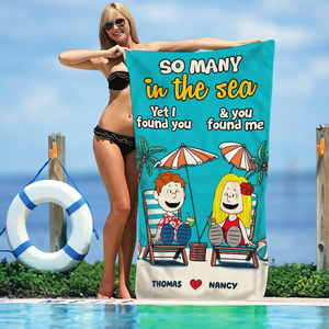 Personalized Gifts For Couple Beach Towel 02xqpu130125pa Yet I Found You - Beach Towel - GoDuckee