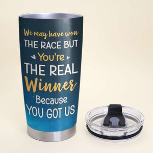 Personalized Little Sperm Tumbler, We May Have Won The Race, Gift For Dad - Tumbler Cup - GoDuckee