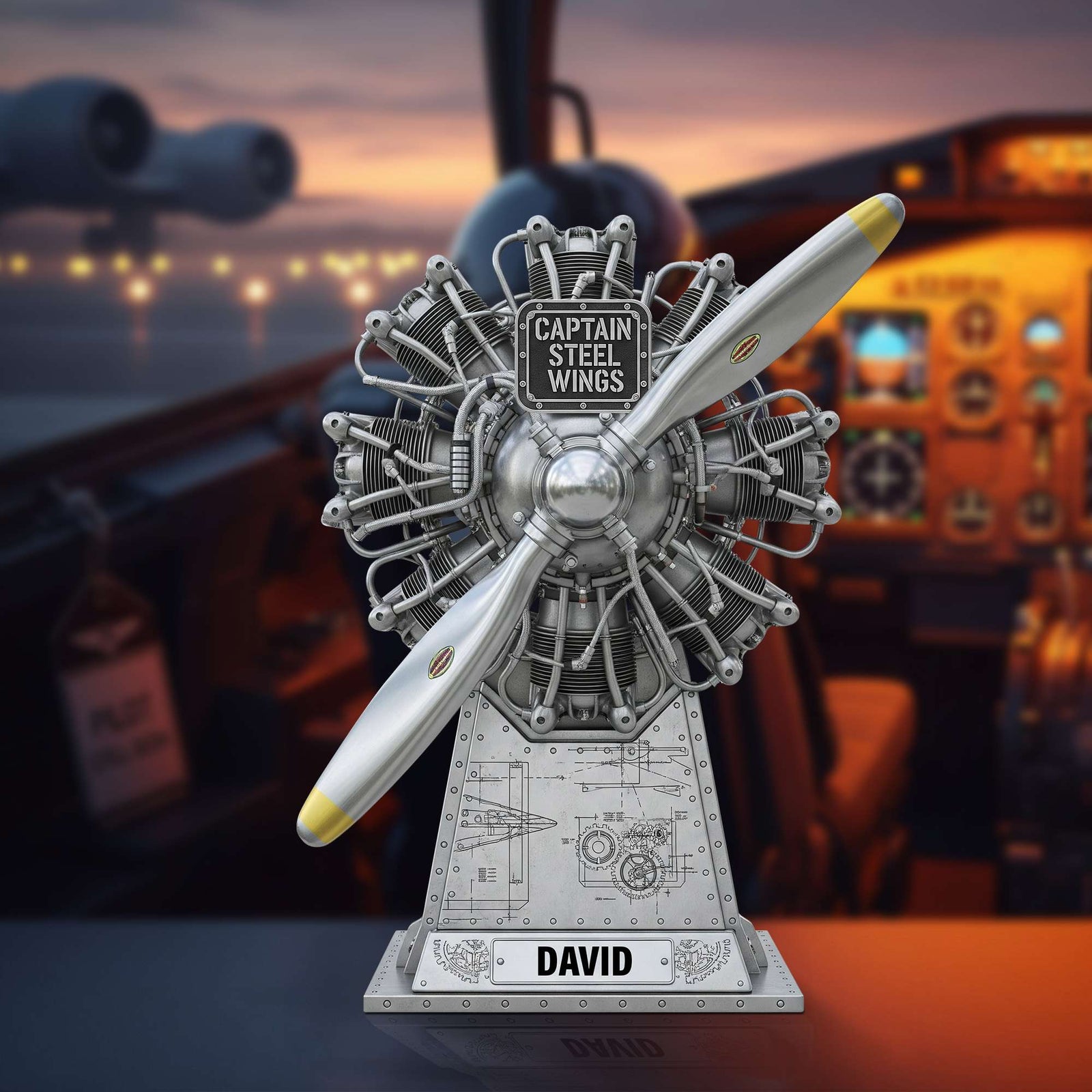 Radial Airplane Engine Acrylic Plaque - Personalized Gifts For Pilot 02OHTN090625 - Shaped Plaques - GoDuckee