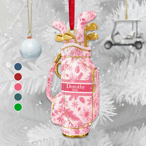 Golf Bag Toile de Jouy Custom Shape Acrylic Ornament - Personalized Gift For Golf Lover Ornament 05PGMG300925 - Ornament - GoDuckee