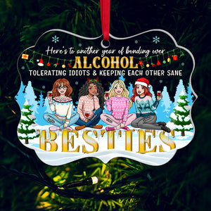 Personalized Gift For Friends Christmas Ornament Besties 04ACQN240924HH - Ornament - GoDuckee