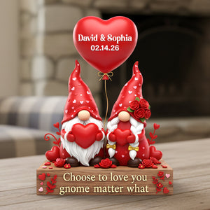 Cute Gnome Couple Acrylic Plaque - Personalized Anniversary Gift For Couples 08HYLU261125 - Shaped Plaques - GoDuckee