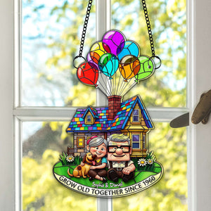 Grow Old Together Suncatcher - Personalized Anniversary Gifts For Old Couples 07OHLU140725 - Ornament - GoDuckee