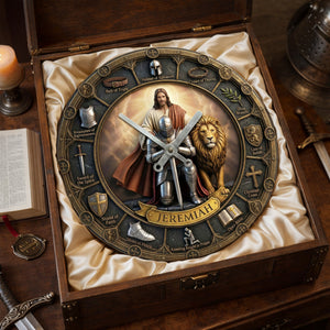 Kneeling Knight Acrylic Hanging Wall Clock - Personalized Gifts For Christian 01hulu060326 - Hanging Wall Clock - GoDuckee