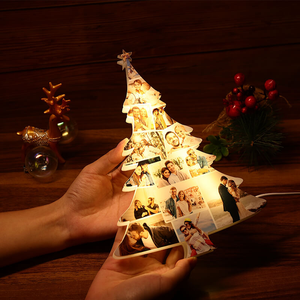 Custom Photo Gifts For Family Christmas Tree Shaped Light 41acxx280824 - Led Night Light - GoDuckee