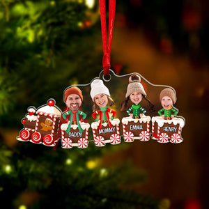 Custom Photo Christmas Gifts For Family Ornament 02XQLU250924 - Ornament - GoDuckee