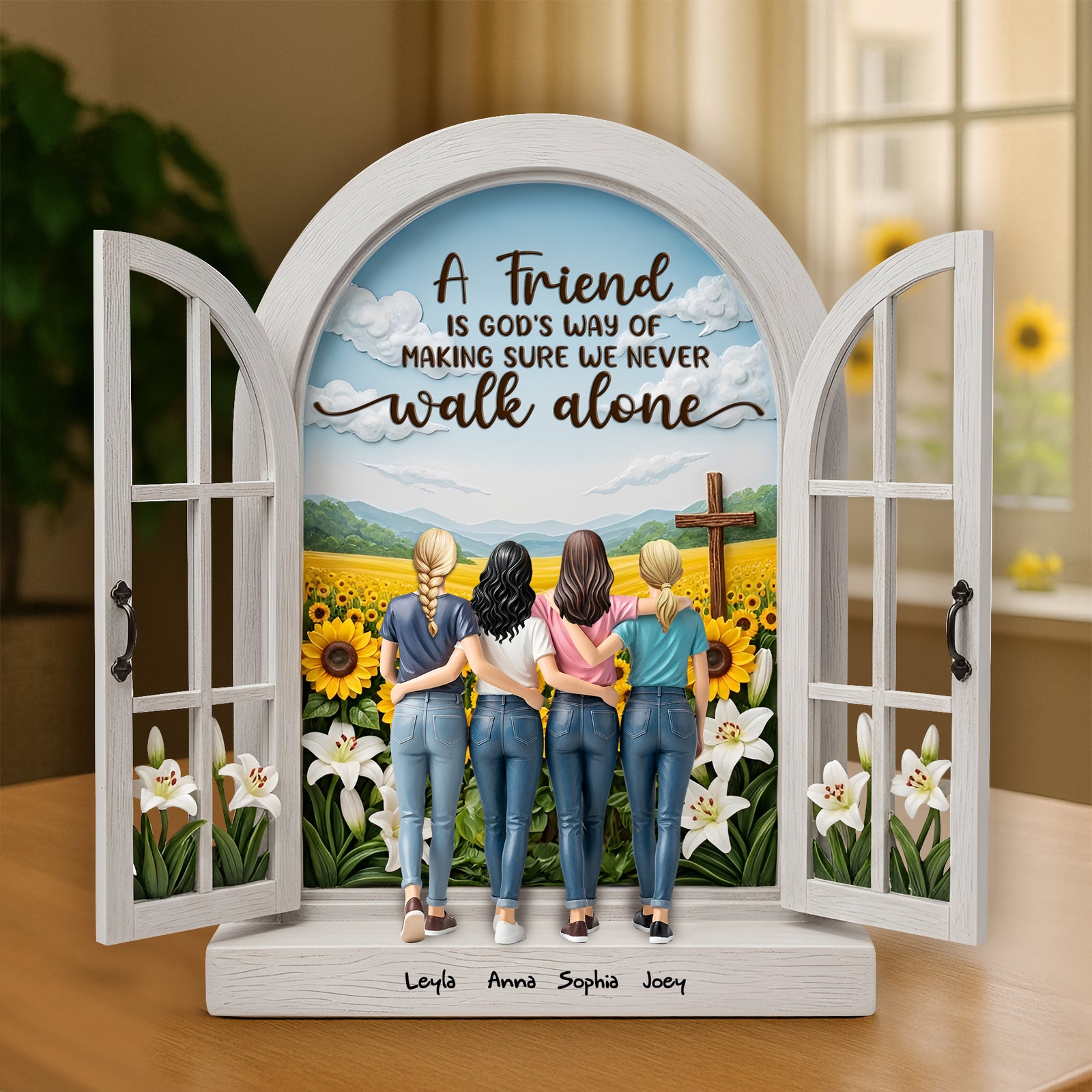 Friends By God Acrylic Plaque - Personalized Gifts For Best Friends 02QHLU310525 - Shaped Plaques - GoDuckee