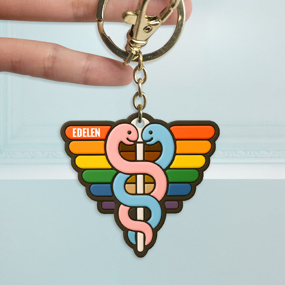 Medical Pride Keychain Personalized Gifts For [here] 02HUDT130525-Homacus