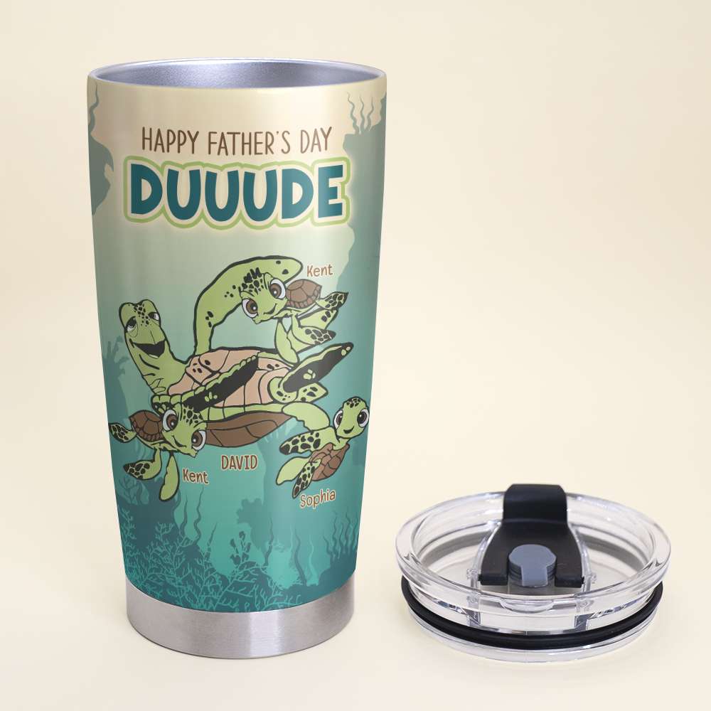 Turtle Family Dad And Kid 03DNQN260523 Personalized Turtle Tumbler - Tumbler Cup - GoDuckee