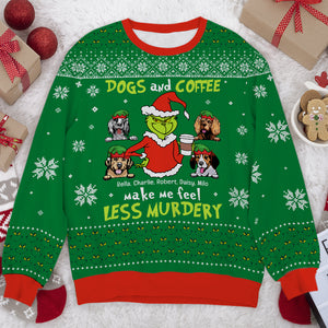 Dogs And Coffee Make Me Feel Less Murdery- Personalized 3D Knitted Sweater-Gift For Dog Lover- Christmas Gift-06ohqn100823 - AOP Products - GoDuckee