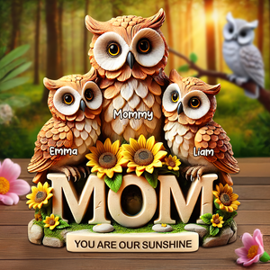 Owl Mom Plaque - Personalized Gift For Mom 02HUPU190425 - Shaped Plaques - GoDuckee