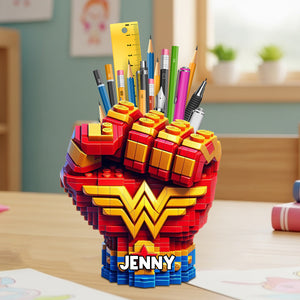Super Fist Bump Wooden Pen Holder - Personalized Gifts For Kids 03ohtn240725 - Pen Holder - GoDuckee