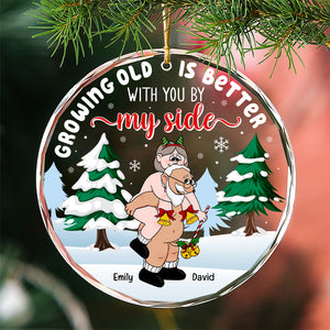 Personalized Gift for Couple Christmas Ornament, Growing Old Couple 03toqn231024pa - Ornament - GoDuckee